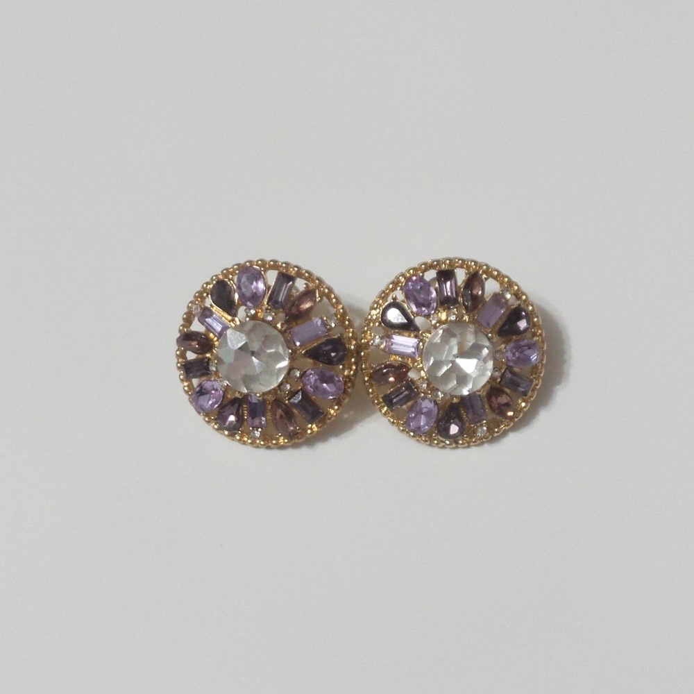 ✨2/$10 🔮NWOT Purple Stone & Gold Earrings